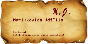 Marinkovics Júlia névjegykártya