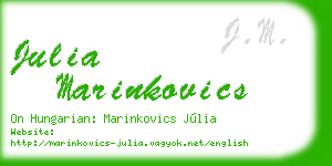 julia marinkovics business card